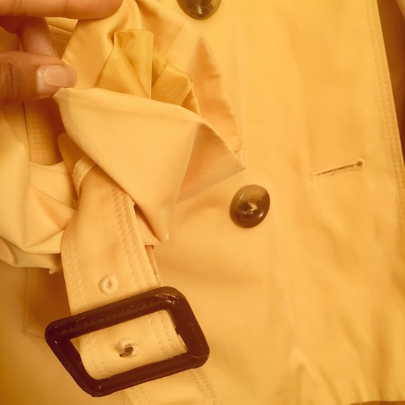 LondonFog Yellow Trench Coat with Detachable Hood